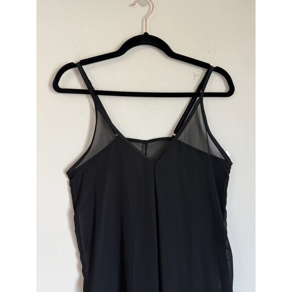 Womens Sheer Black Mesh Wide Leg Spaghetti Strap Jumpsuit Romper Festival Fall - Picture 3 of 7